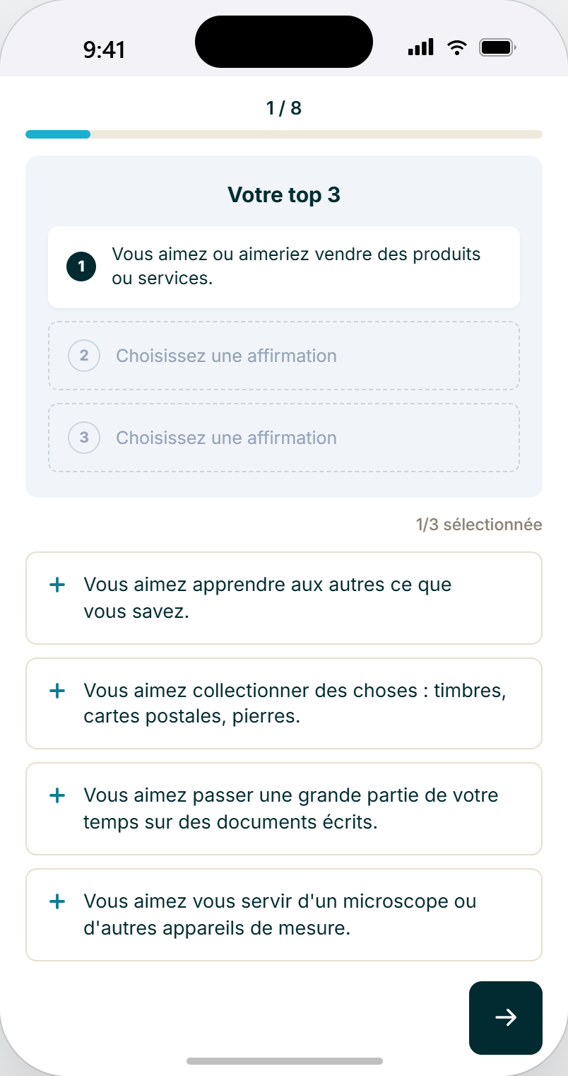 Le même parcours consulté depuis un smartphone